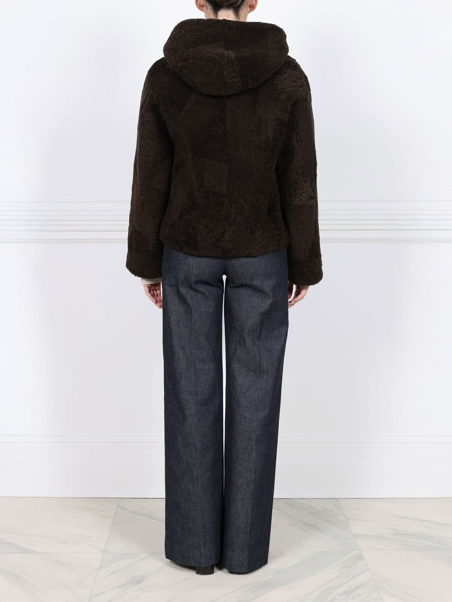 The Martine Brown Upcycled Shearling Hooded Jacket