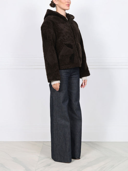 The Martine Brown Upcycled Shearling Hooded Jacket