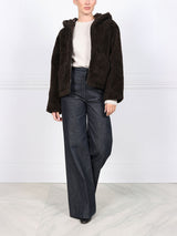 The Martine Brown Upcycled Shearling Hooded Jacket