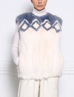 Diamond Intarsia Sable Fur Vest