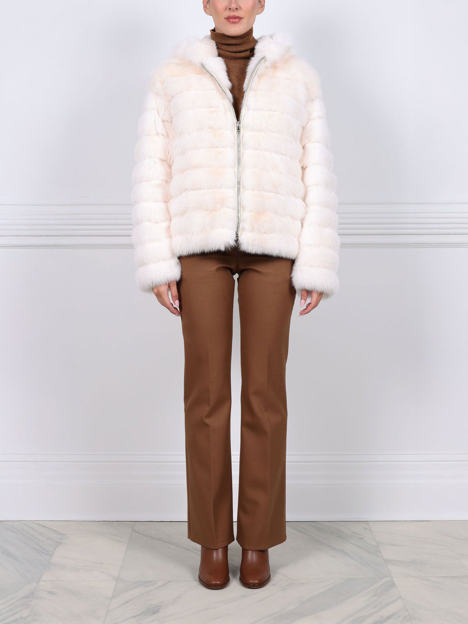 The Sarah Sable Fur Hooded Jacket