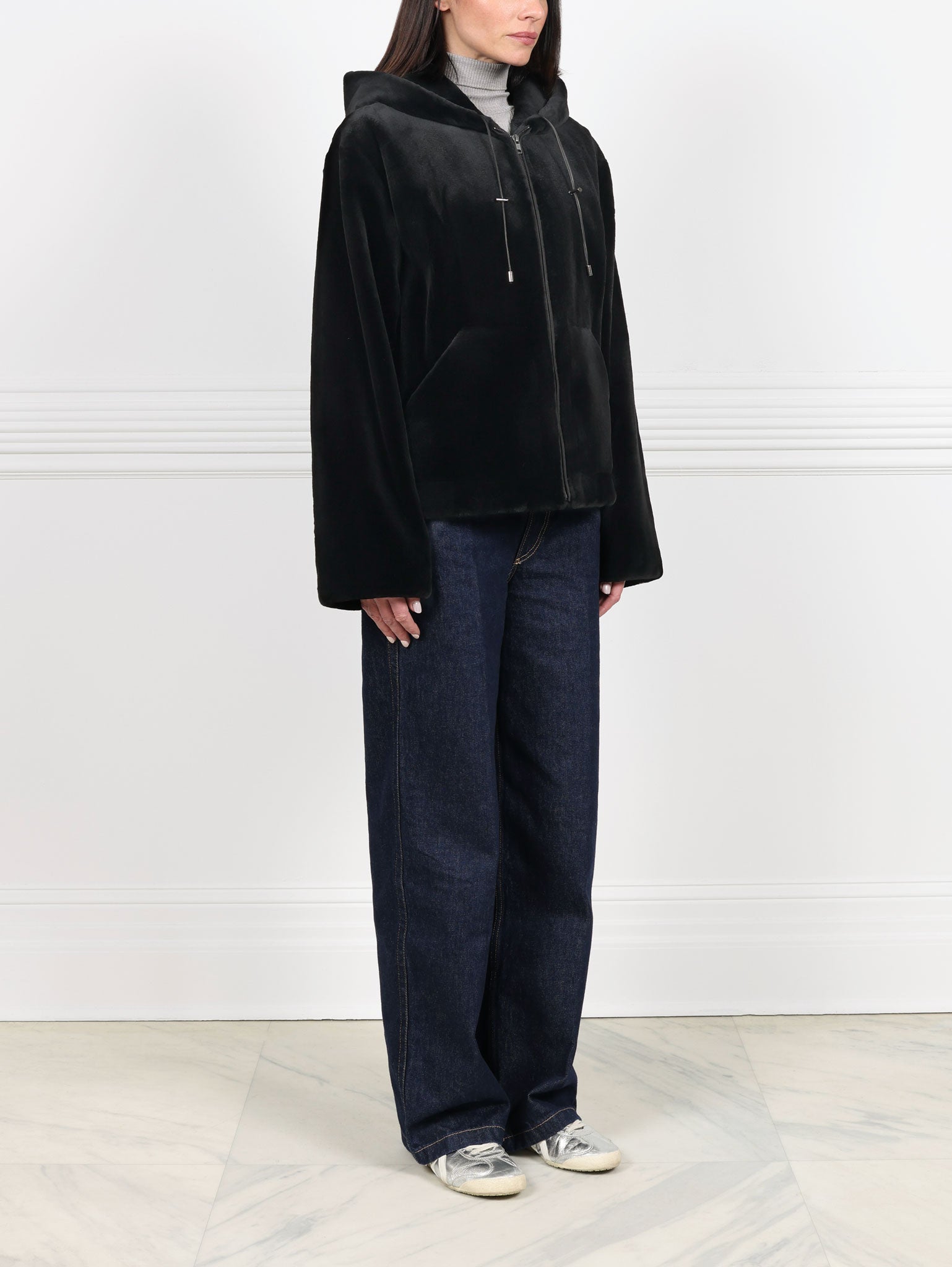 The Hoodie Jacket in Sheared Mink