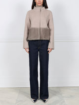 The Edie Petite Wool Cashmere Blend Jacket with Mink Trim