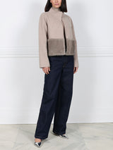 The Edie Petite Wool Cashmere Blend Jacket with Mink Trim