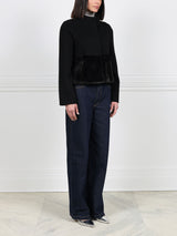 The Edie Petite Wool Cashmere Blend Jacket with Mink Trim