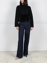 The Edie Petite Wool Cashmere Blend Jacket with Mink Trim