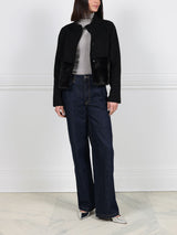 The Edie Petite Wool Cashmere Blend Jacket with Mink Trim
