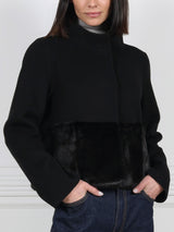 The Edie Petite Wool Cashmere Blend Jacket with Mink Trim
