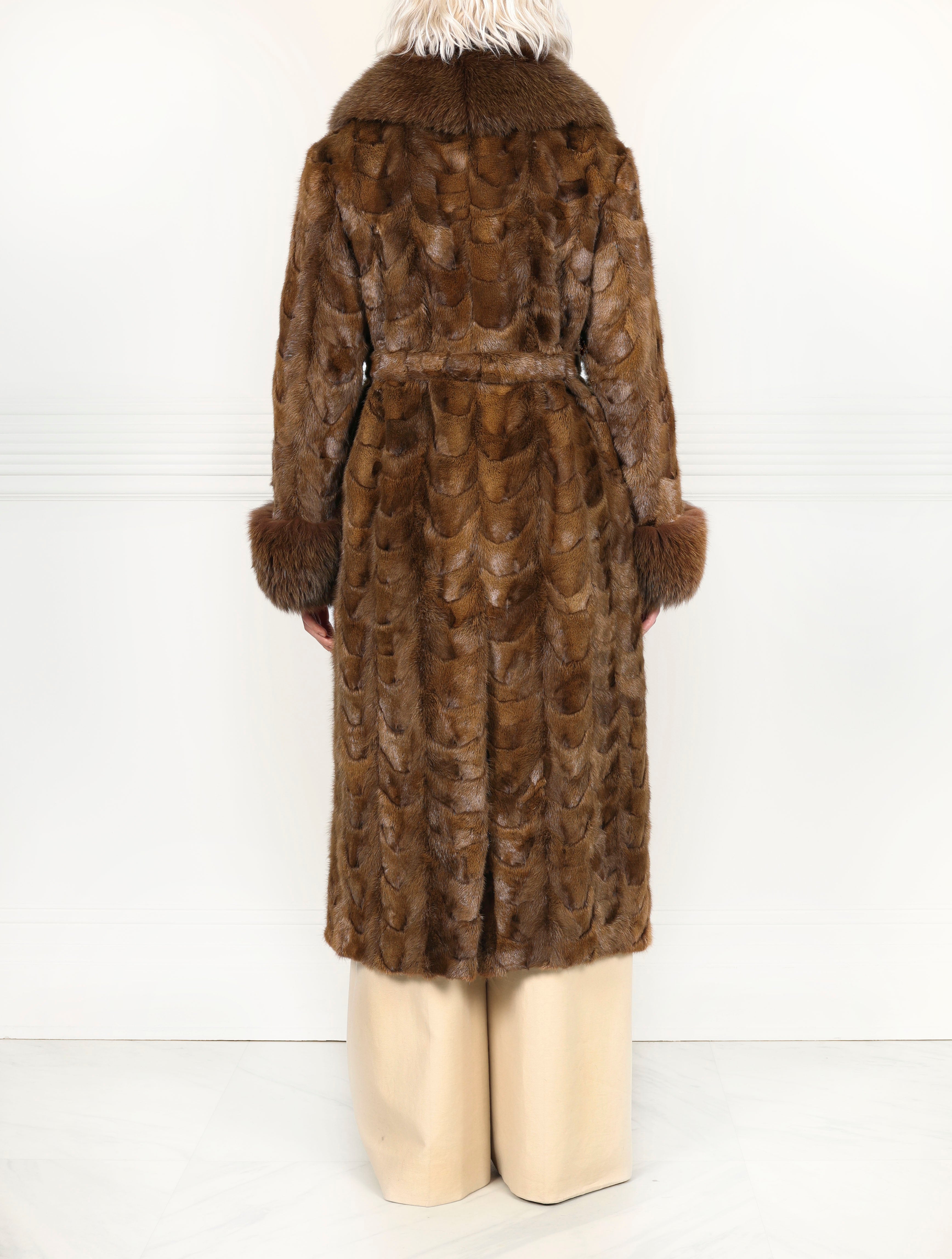 The Penny Upcycled Mink Coat with Fox Trim