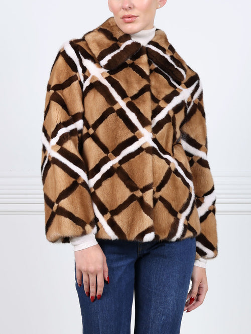 The Diamond Intarsia Mink Fur Jacket