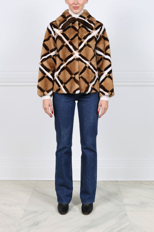 The Diamond Intarsia Mink Fur Jacket