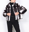 The James Black Cross Mink Crop Sleeve Jacket