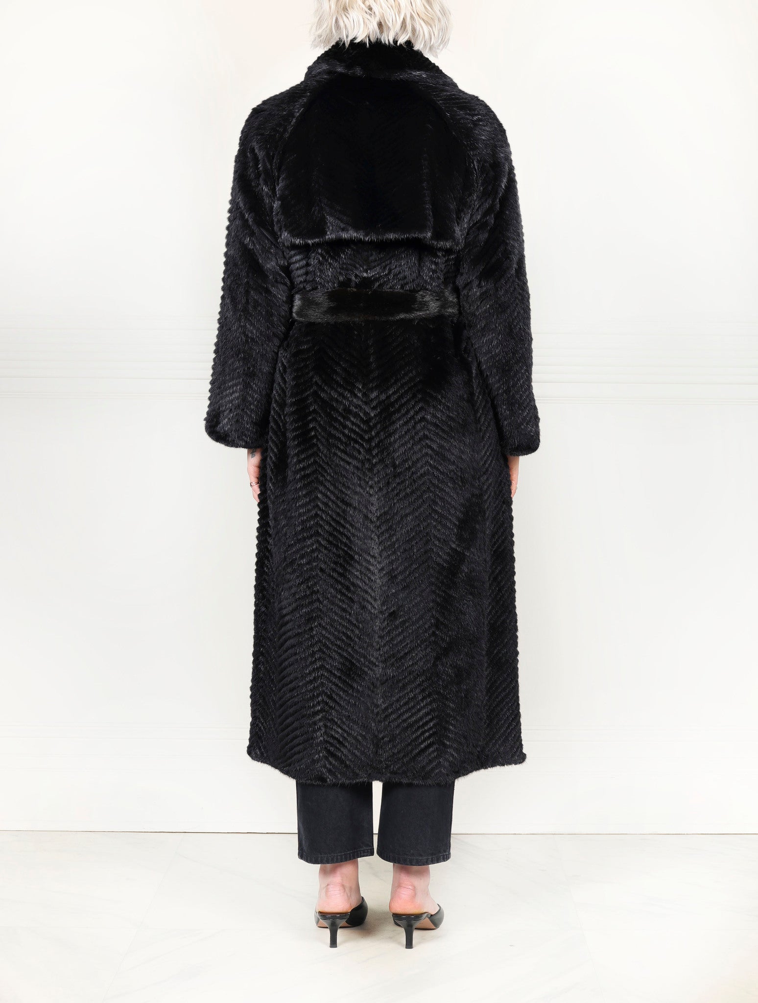 The Thelma Chevron Fur Coat