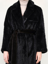 The Thelma Chevron Fur Coat