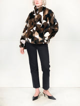The Mosaic Upcycled Mink Fur  Bomber Jacket