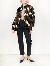 The Mosaic Upcycled Mink Fur  Bomber Jacket