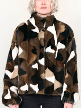 The Mosaic Upcycled Mink Fur  Bomber Jacket
