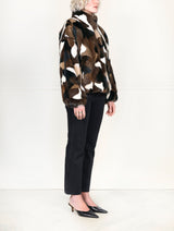 The Mosaic Upcycled Mink Fur  Bomber Jacket
