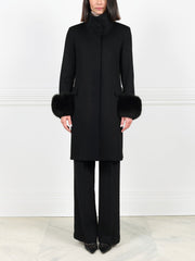 The Amity Wool and Cashmere Coat with Fur Trim