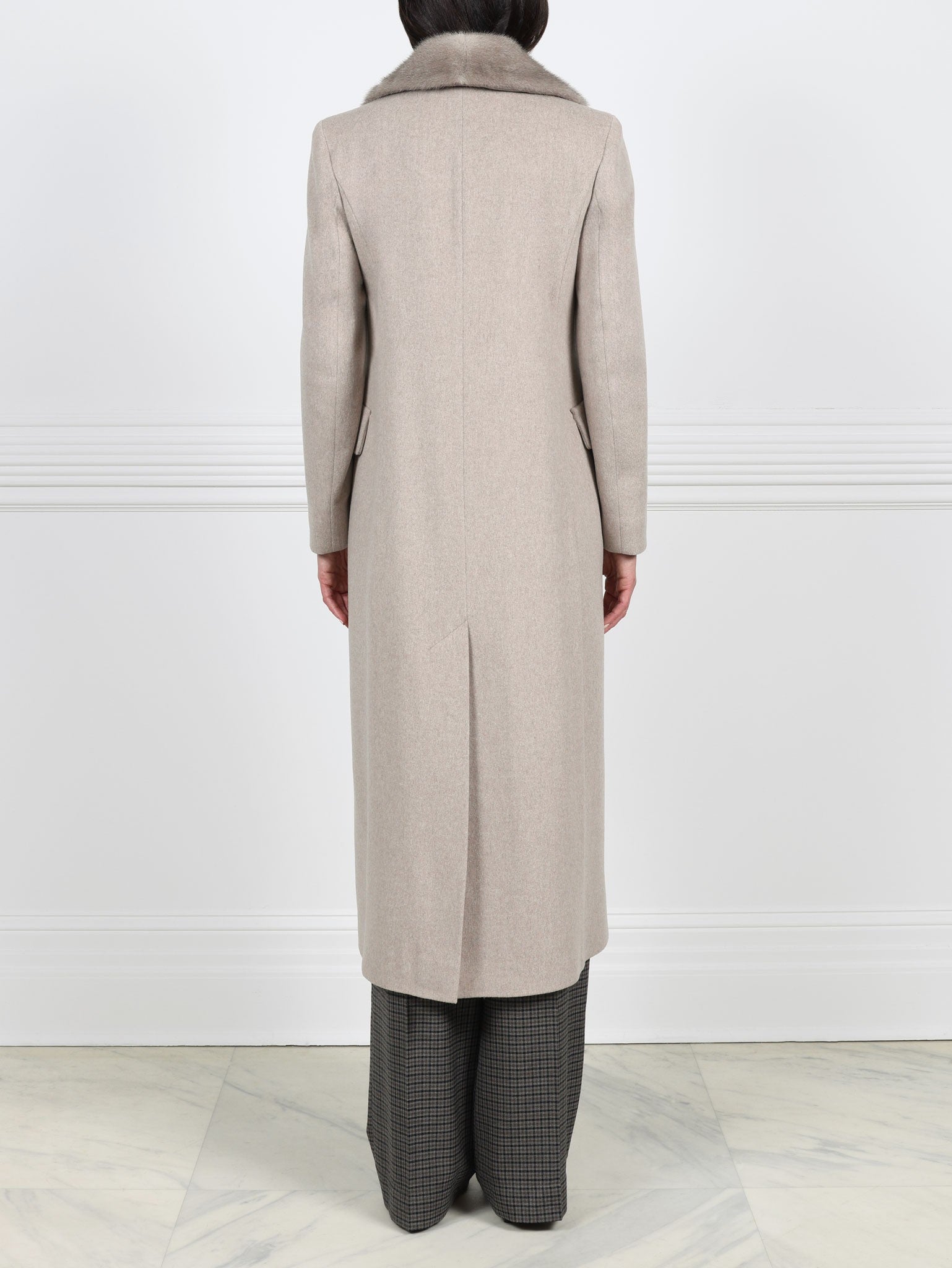 Chesterfield Coat with Mink Collar