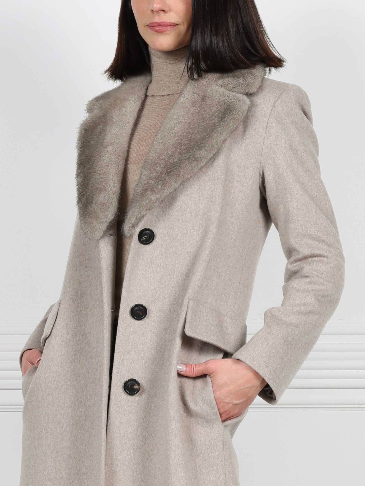 Chesterfield Coat with Mink Collar