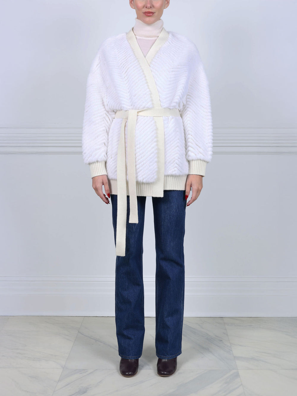 The Ayla Mink Fur on Knit Jacket