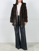 The Zippy Horizontal Mink Fur  Coat