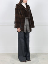 The Zippy Horizontal Mink Fur  Coat