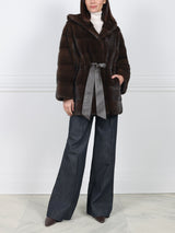 The Zippy Horizontal Mink Fur  Coat