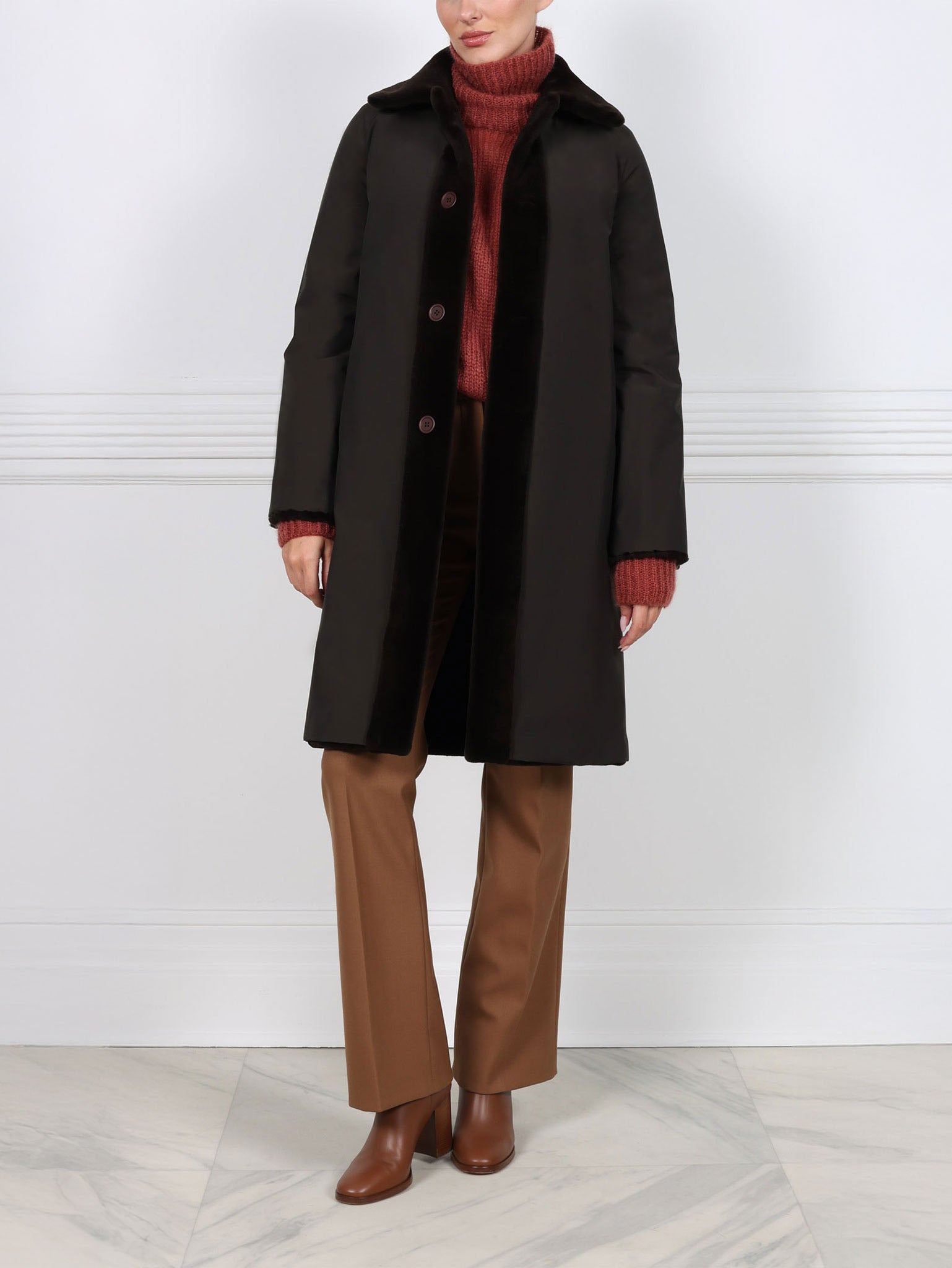 The April Sheared Mink Fur Storm Coat