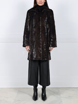 The Fen Upcycled Mink Coat in Black