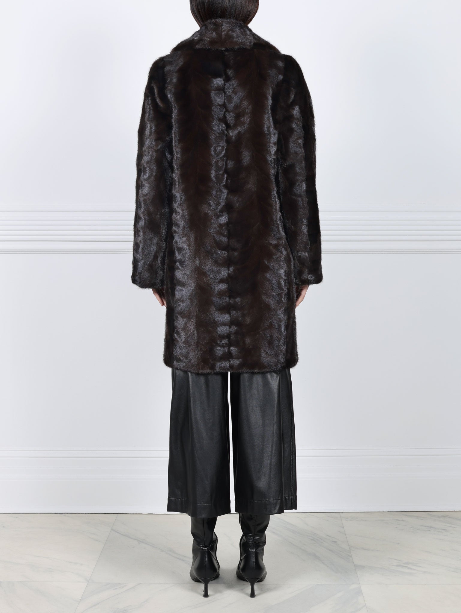 The Fen Upcycled Mink Coat in Black