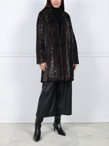The Fen Upcycled Mink Coat in Black