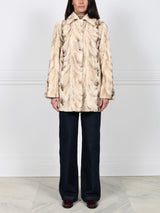 Upcycled Mink Fur Short Coat in Ivory