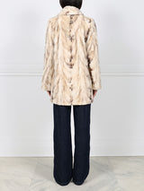 Upcycled Mink Fur Short Coat in Ivory