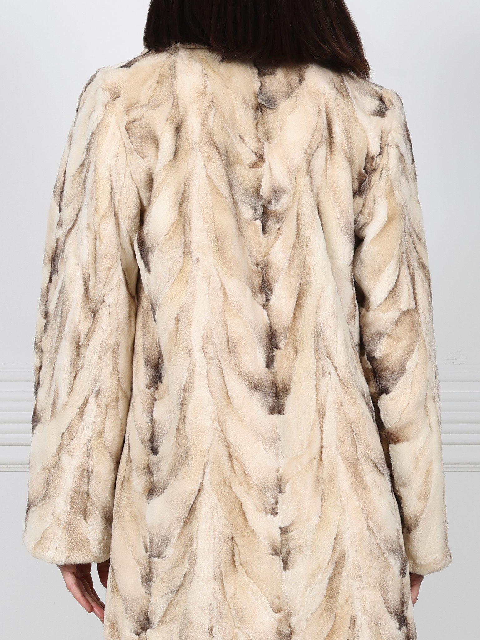 Upcycled Mink Fur Short Coat in Ivory
