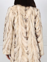 Upcycled Mink Fur Short Coat in Ivory