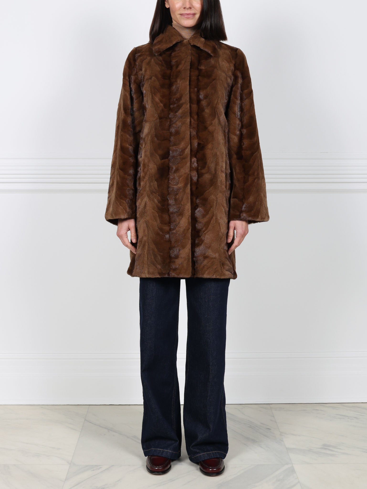 Upcycled Mink Fur Coat in Lunaraine