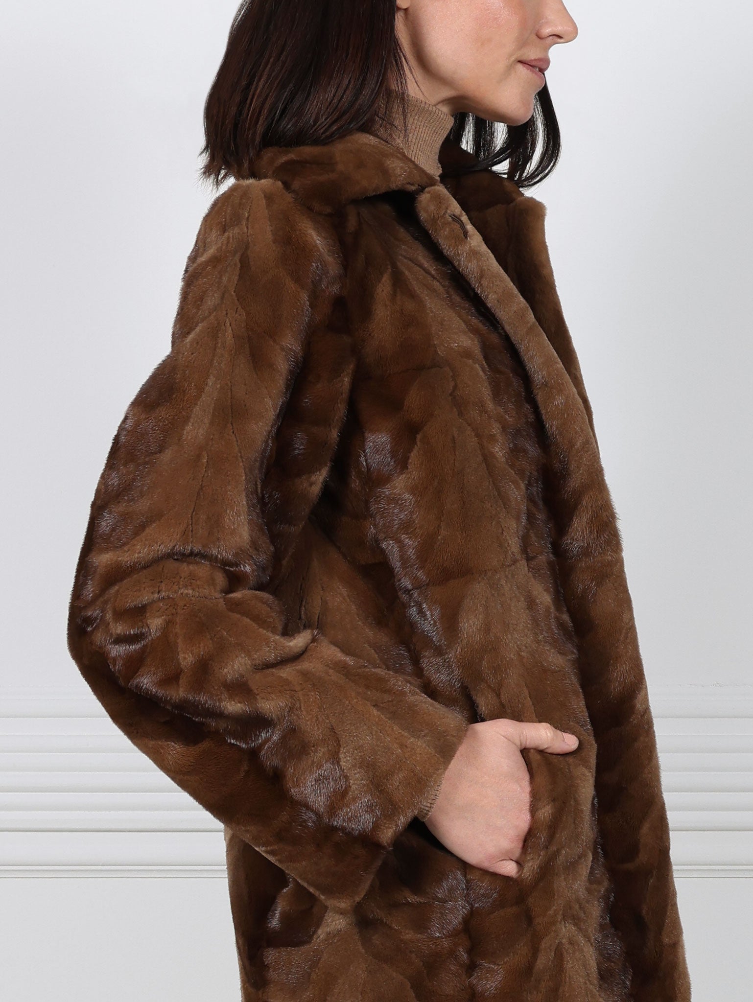 Upcycled Mink Fur Coat in Lunaraine