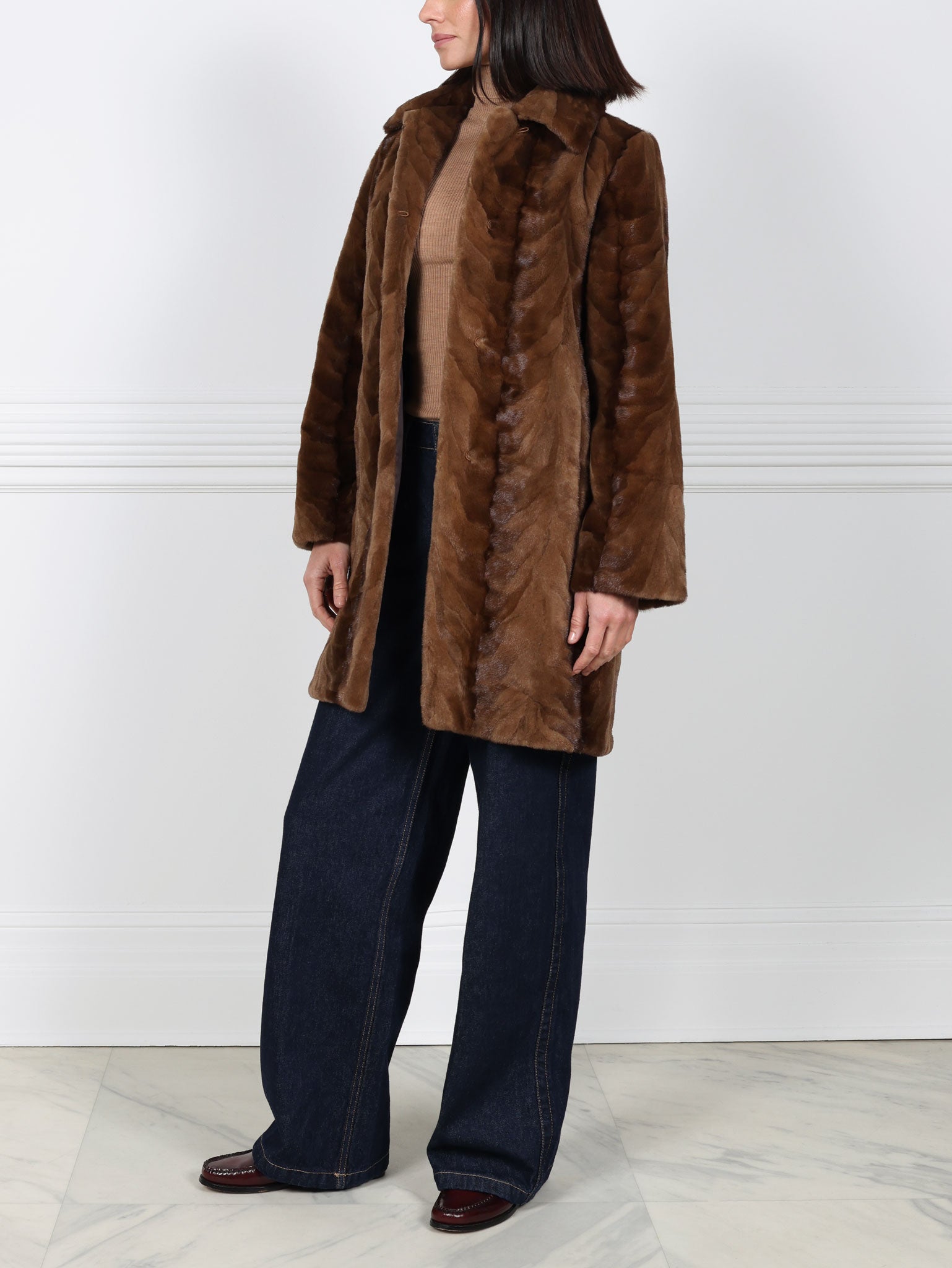 Upcycled Mink Fur Coat in Lunaraine