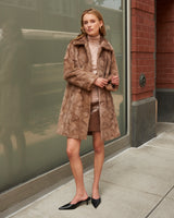The Fen Upcycled Reversible Mink Coat in Beige