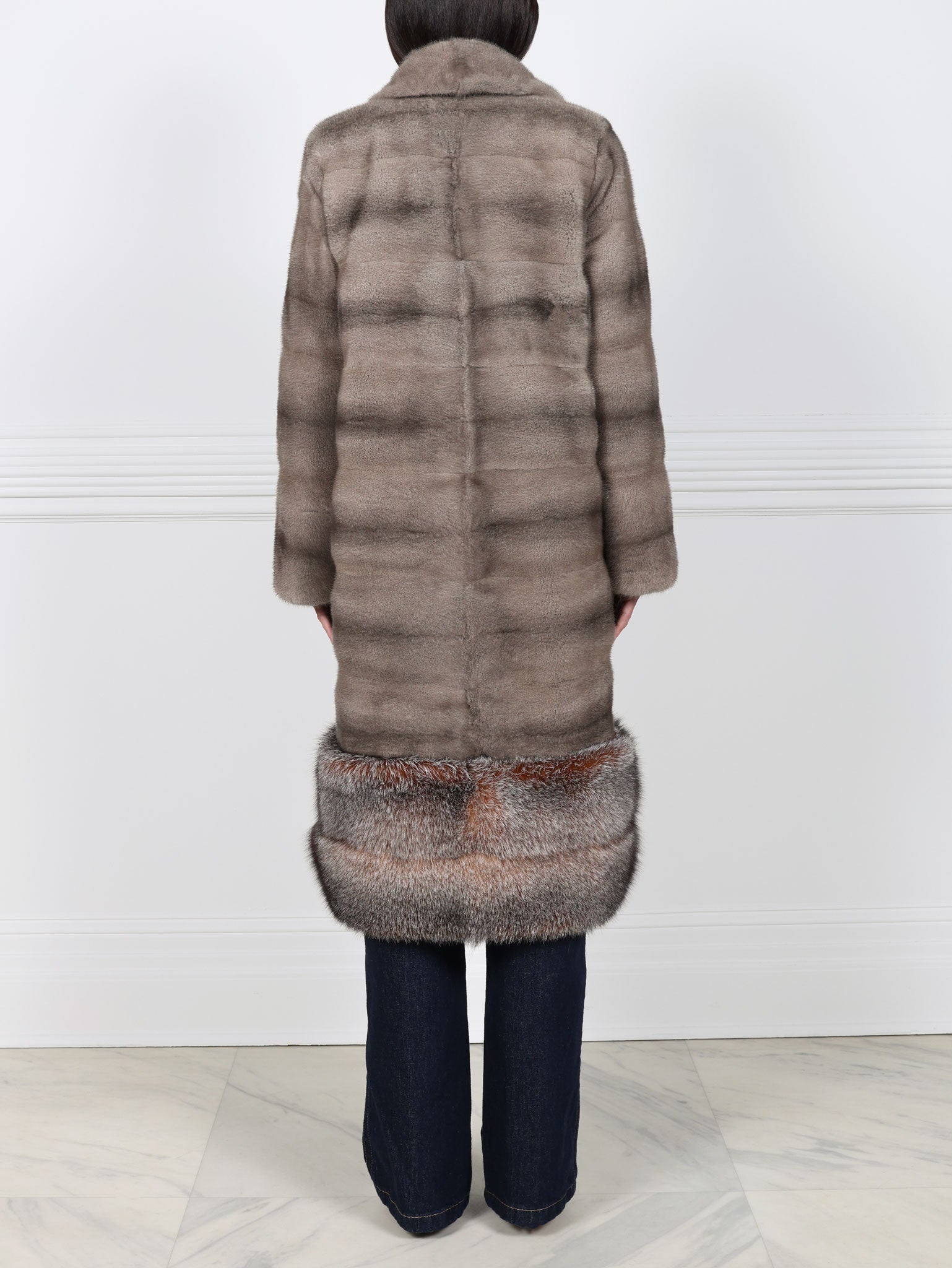 Mink Coat with Crystal Fox Peplum