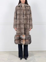 Mink Coat with Crystal Fox Peplum