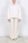 Horizontal Mink Fur Jacket in White