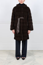 The Zippy Horizontal Mink Fur  Coat