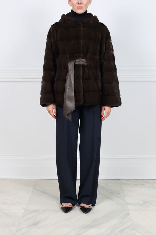 The Zippy Horizontal Mink Fur  Coat