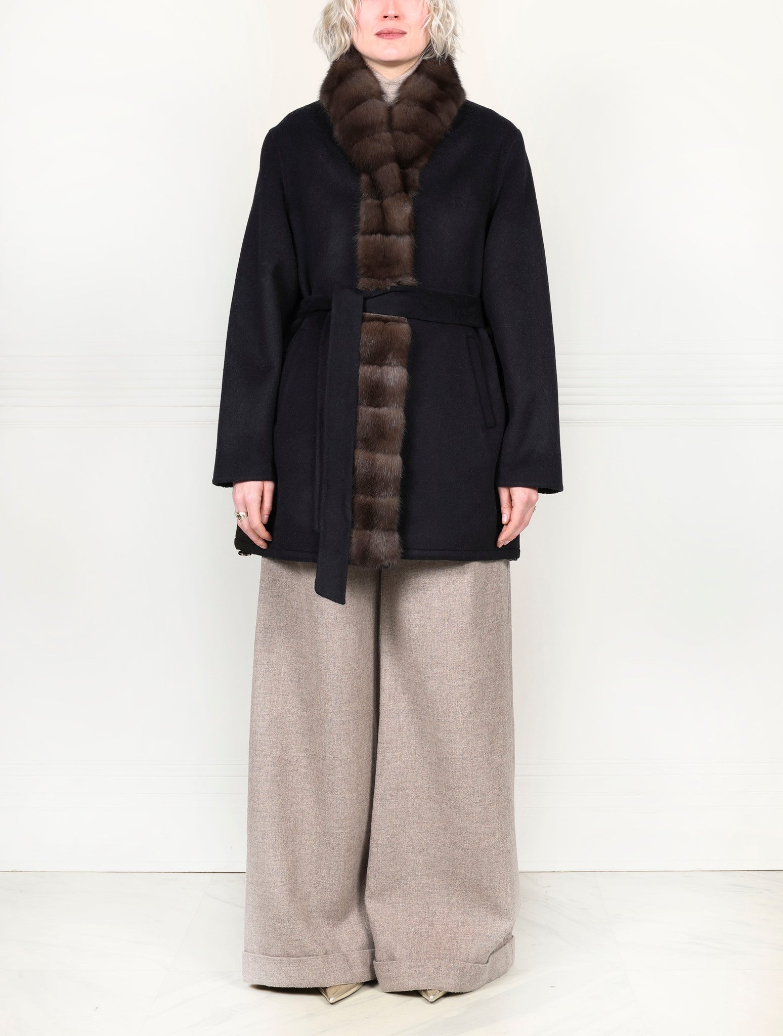 The Livia Cashmere Jacket with Sable Trim