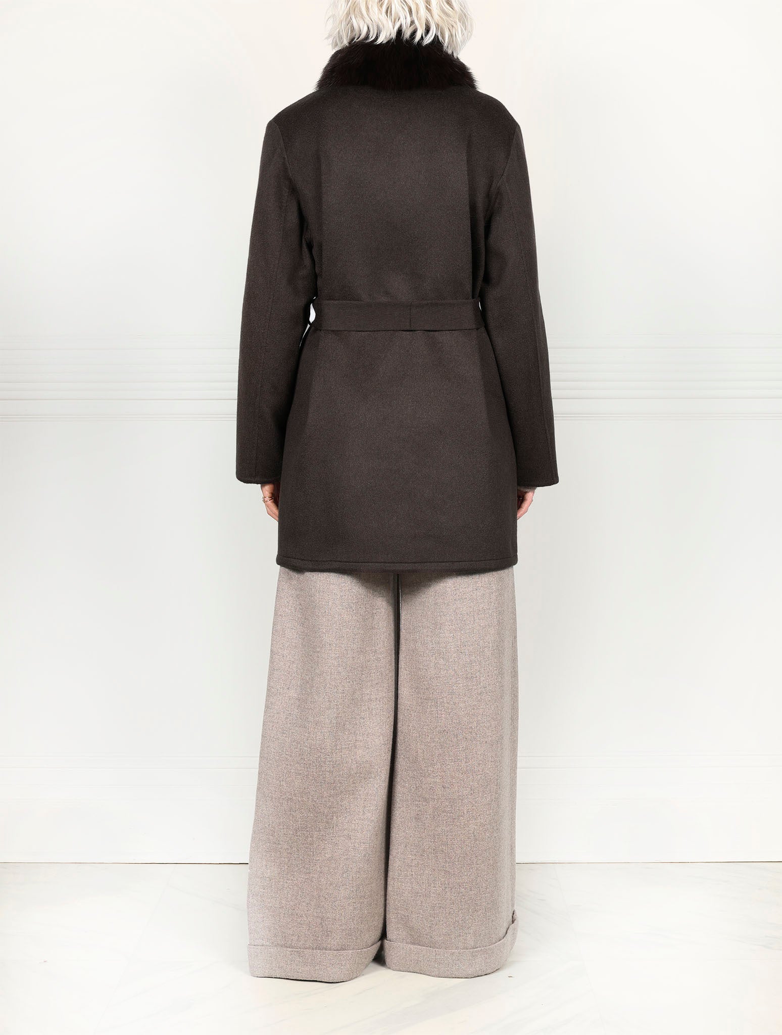 The Livia Cashmere Jacket with Sable Trim