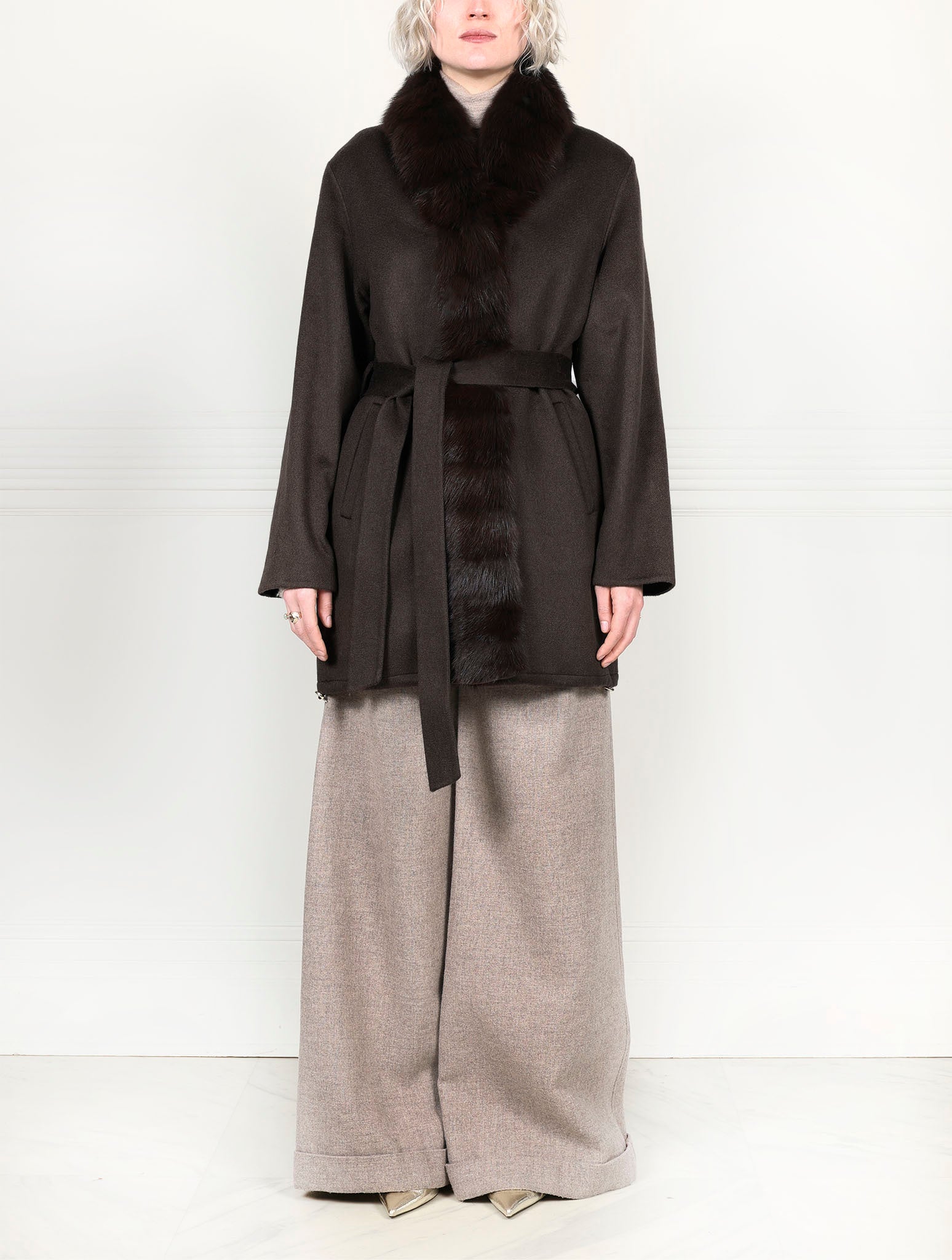 The Livia Cashmere Jacket with Sable Trim