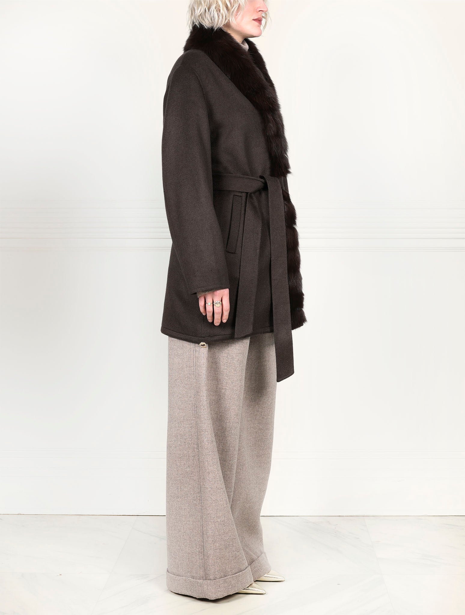 The Livia Cashmere Jacket with Sable Trim